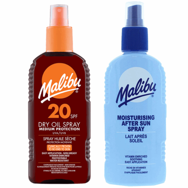 Malibu SPF20 Olejek Brązujący 200ml + Balsam W Sprayu Po Opalaniu 200ml