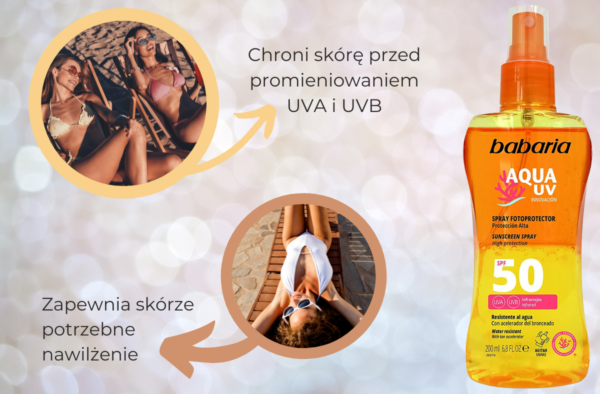 Babaria Aqua Uv Spray Do Opalania SPF50 - obrazek 3