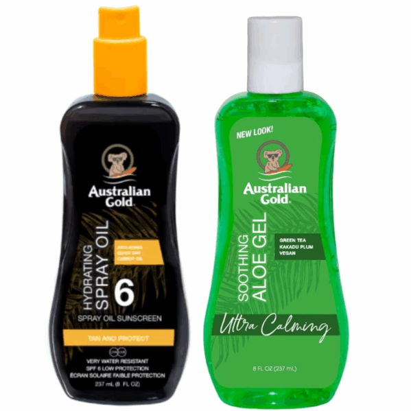 Australian Gold SPF6 Olejek W Sprayu Ochronny + Aloe Po Opalaniu