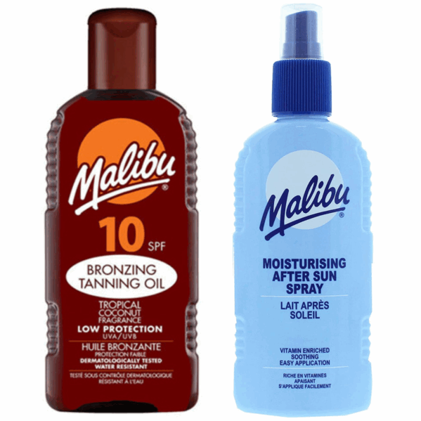 Malibu Olejek Do Opalania SPF10 200ml + Balsam W Sprayu Po Opalaniu 200ml
