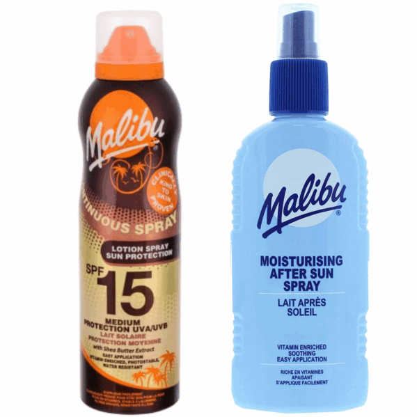 Malibu SPF15 Balsam Ochronny 175ml + Balsam W Sprayu Po Opalaniu 200ml