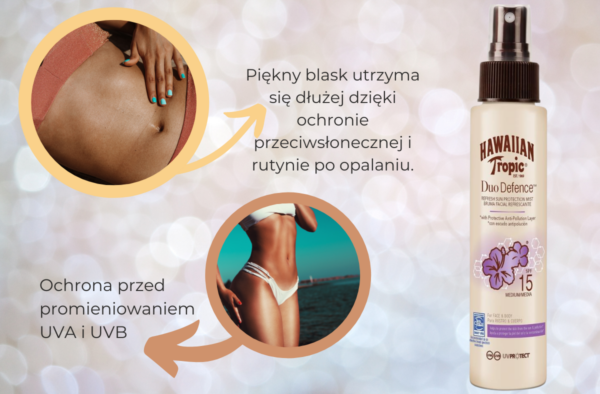 Hawaiian Tropic Duo Defence Odświeżająca Mgiełka SPF15 100ml - obrazek 4