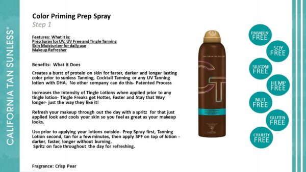 California Tan Color Priming Samoopalacz Spray - obrazek 2
