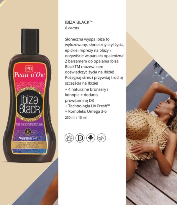 Peau d'Or Ibiza Black Do Opalania 250ml - obrazek 4
