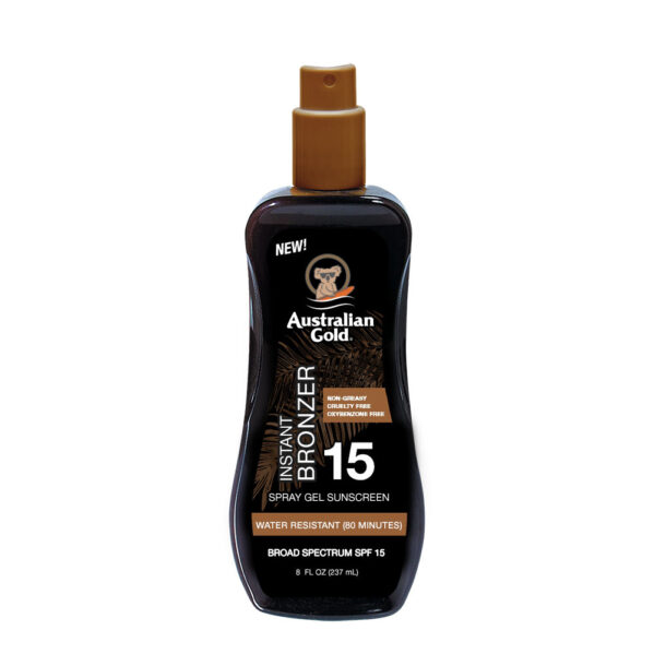 Australian Gold Żel W Sprayu Z Bronzerem SPF15 + Moisture Lock 473ml - obrazek 2