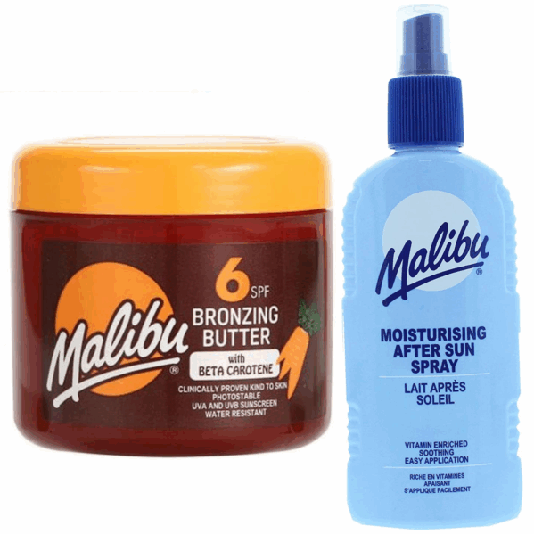 Malibu Przyspieszacz Opalania SPF6 300ml + Balsam W Sprayu Po Opalaniu 200ml