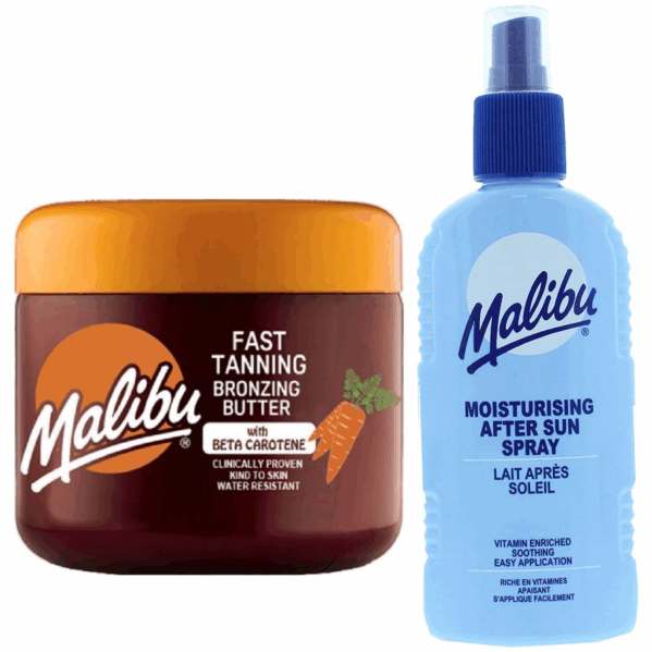 Malibu Przyspieszacz Do Opalania 300ml + Balsam W Sprayu Po Opalaniu 200ml
