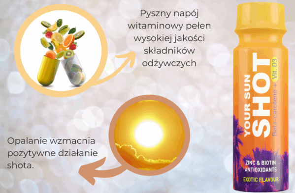 Your Sun Shot Vit. D3 Drinki Do Opalania x12szt - obrazek 3