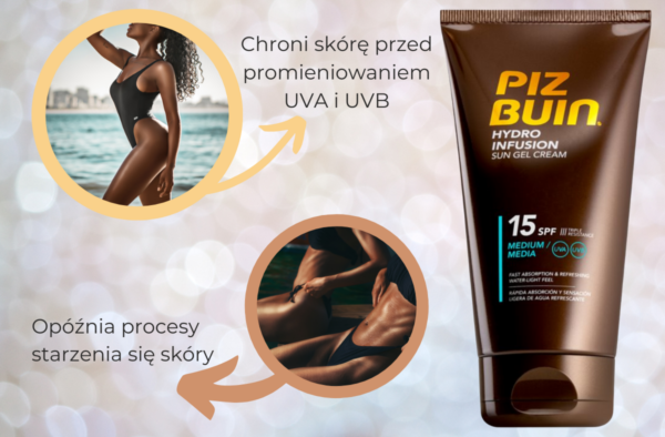Piz Buin Hydro Infusion Sun Gel Cream SPF15 150ml - obrazek 3