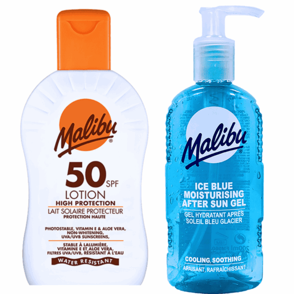 Malibu Wodoodporny Balsam SPF50 200ml + Żel Po Opalaniu 200ml