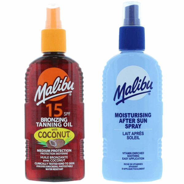 Malibu Olejek Brązujący Z Kokosem SPF15 200ml + Balsam W Sprayu Po Opalaniu 200ml
