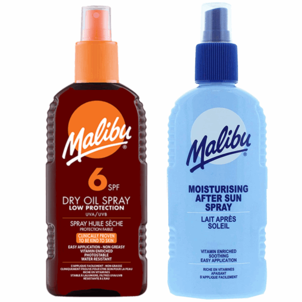 Malibu SPF6 Olejek Brązujący 200ml + Balsam W Sprayu Po Opalaniu 200ml
