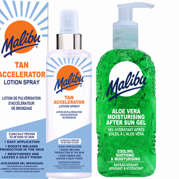 Malibu Tan Accelerator Lotion Spray 250ml + Aloe Żel Po Opalaniu 200ml