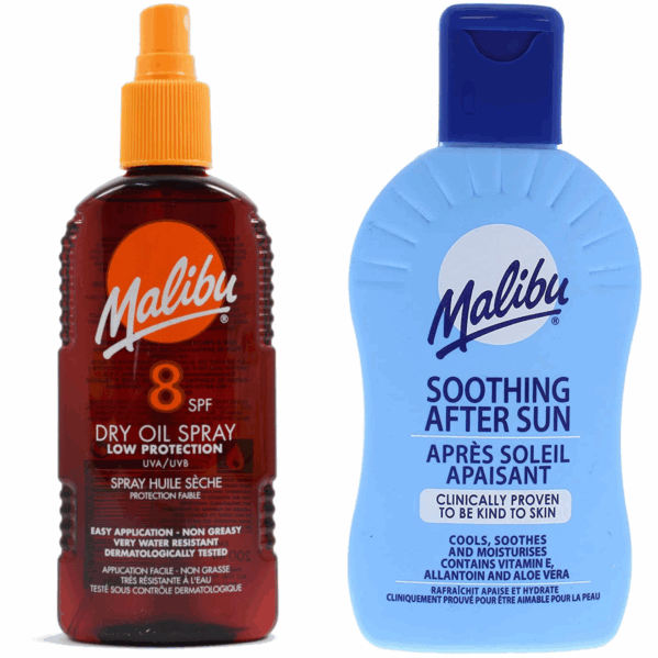 Malibu SPF8 Olejek Brązujący 200ml + Balsam Po Opalaniu 200ml