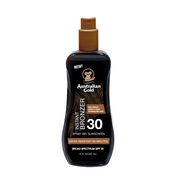 Australian Gold Żel W Sprayu Z Bronzerem SPF30 + Moisture Lock 237ml - obrazek 2