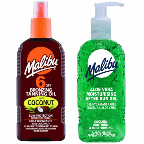 Malibu Olejek Brązujący Z Kokosem SPF6 200ml + Aloe Żel Po Opalaniu 200ml