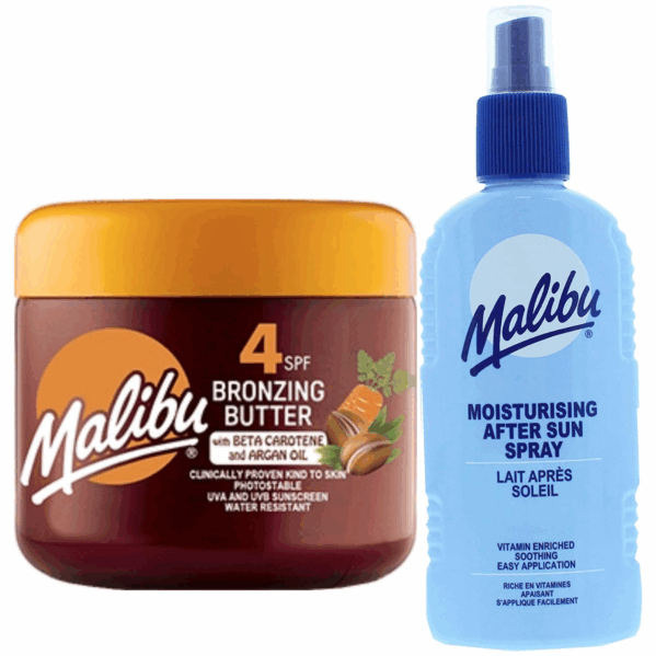 Malibu Przyspieszacz Opalania SPF4 300ml + Balsam W Sprayu Po Opalaniu 200ml