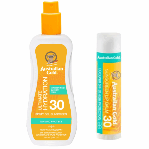 Australian Gold Spray Gel SPF30 + Pomadka Ochronna