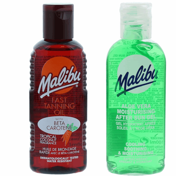 Malibu Olejek Do Szybkiego Opalania 100ml + Aloe Po Opalaniu 100ml