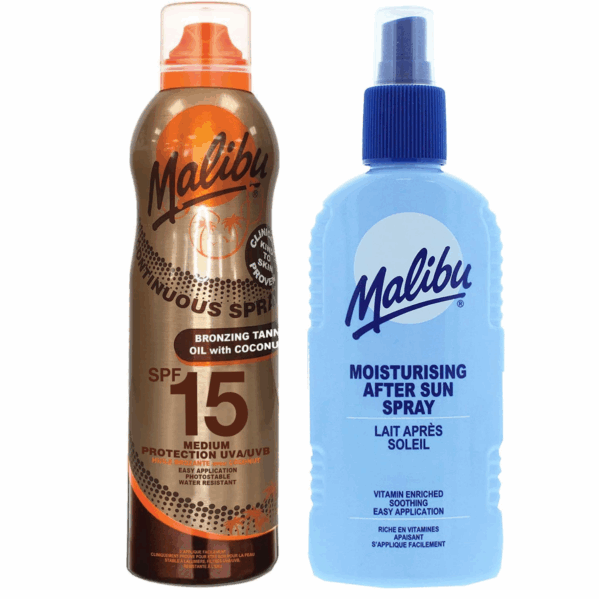 Malibu SPF15 Olejek Z kokosem 175ml + Balsam W Sprayu Po Opalaniu 200ml