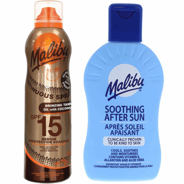 Malibu SPF15 Olejek Z kokosem 175ml + Balsam Po Opalaniu 200ml