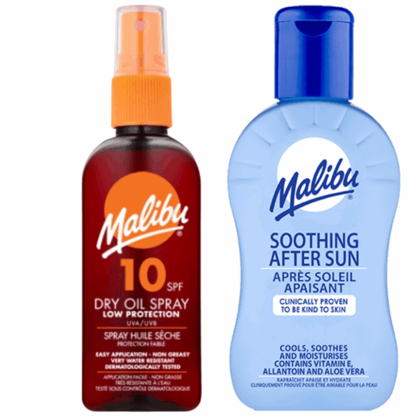 Malibu SPF10 Olejek Brązujący 100ml + Balsam Po Opalaniu 100ml