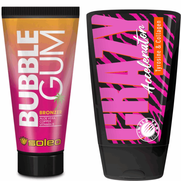 Soleo Bubble Gum + Wild Tan Crazy Accelerator Gratis