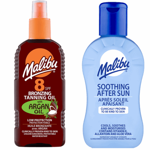 Malibu Olejek Brązujący SPF8 100ml + Balsam Po Opalaniu 100ml