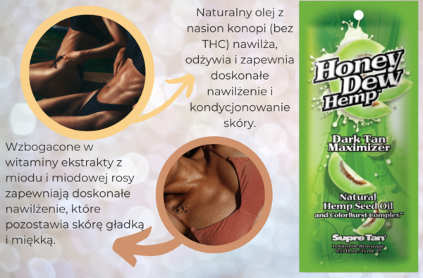 Supre Tan Honey Dew Hemp Dark Tanning 15ml - obrazek 3