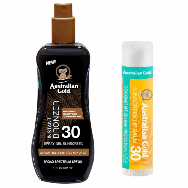 Australian Gold Spray Gel SPF30 + Pomadka Ochronna