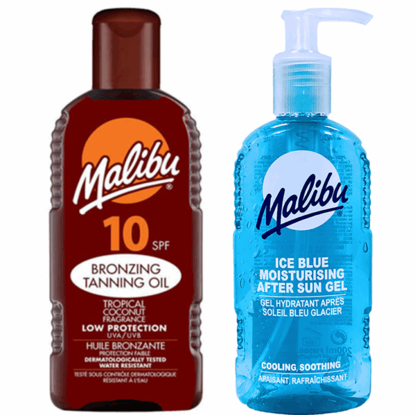Malibu Olejek Do Opalania SPF10 200ml + Żel Po Opalaniu 200ml