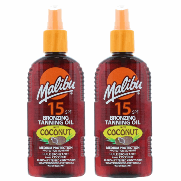 Malibu Bronzing Olejek Brązujący Z Kokosem SPF15 200ml x2szt