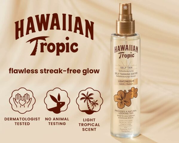 Hawaiian Tropic Self Tanning Water Light/Medium Woda Samoopalająca 190ml - obrazek 3