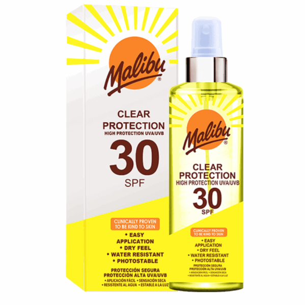Malibu Bezbarwny Spray Ochronny SPF30 250ml + Balsam W Sprayu Po Opalaniu 200ml - obrazek 2