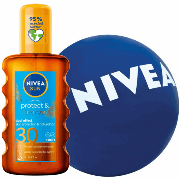 Nivea Protect & Bronze SPF30 Olejek + Piłka Plażowa