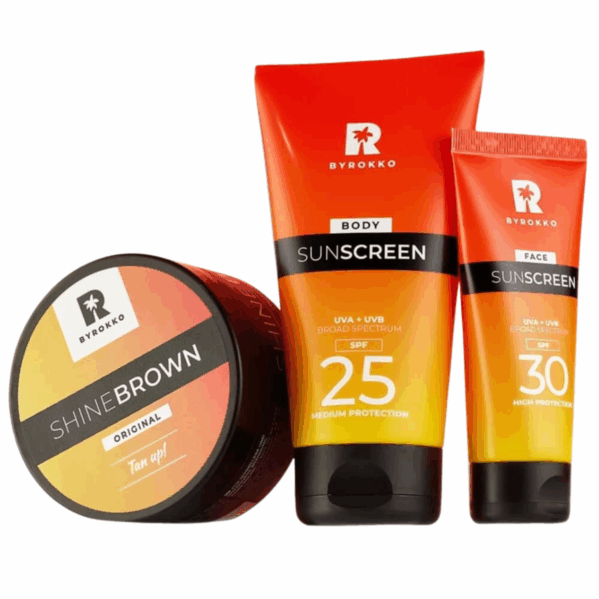 Byrokko Zestaw Shine Brown + Sunscreen SPF25 + SPF30 Krem Do Twarzy