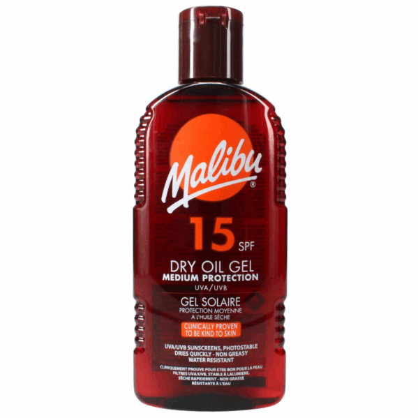 Malibu Suchy Olejek W Żelu SPF15 200ml + Ice Blue Żel Po Opalaniu 200ml - obrazek 2