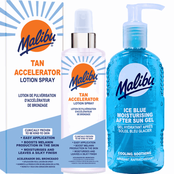 Malibu Accelerator Lotion Spray 250ml + Żel Po Opalaniu 200ml