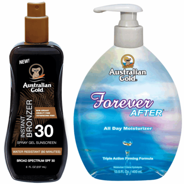 Australian Gold Żel W Sprayu Z Bronzerem SPF30 + Forever After 400ml