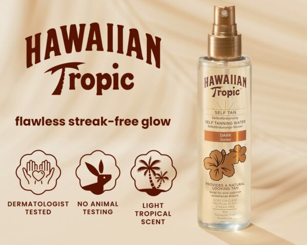Hawaiian Tropic Self Tanning Water Dark Woda Samoopalająca 190ml - obrazek 3