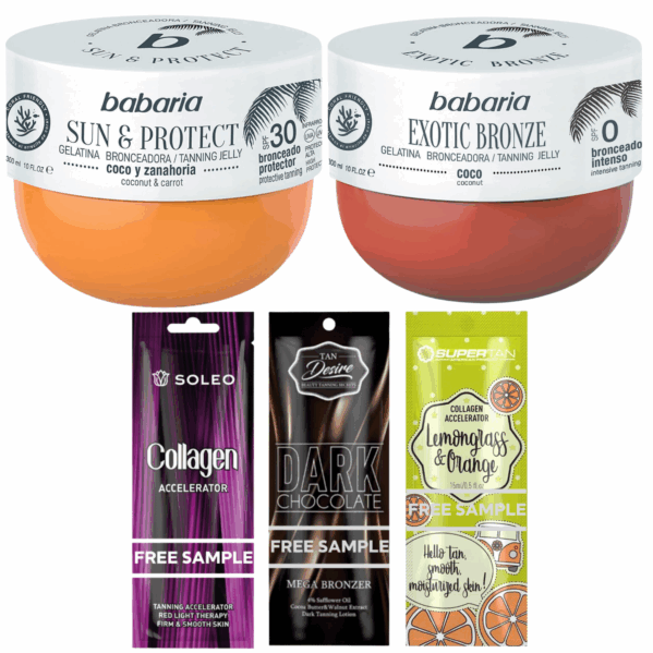 Babaria Sun & Protect SPF30, SPF0 Galaretki Brązujące + Gratisy