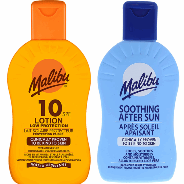 Malibu SPF10 Ochronny Balsam 200ml + Balsam Po Opalaniu 200ml