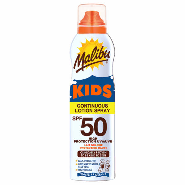 Malibu Mleczko W Aerozolu Dla Dzieci SPF50 175ml + Balsam Po Opalaniu 200ml - obrazek 2