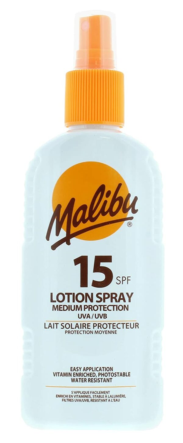 Malibu Sun Lotion Spray SPF15 Wodoodporny Spray 200ml