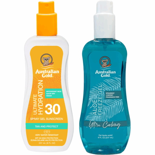 Australian Gold Żel W Sprayu Bezbarwny Z Filtrem SPF30 + Aloe Freeze Gel