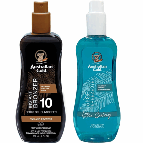 Australian Gold Żel W Sprayu Z Bronzerem SPF10 + Aloe Freeze Gel