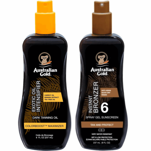 Australian Gold Intensifier Oil + Żel W Sprayu Z Bronzerem SPF6