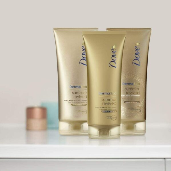 Dove Derma Spa Balsam Samoopalający Fair To Medium + Rękawica - obrazek 3