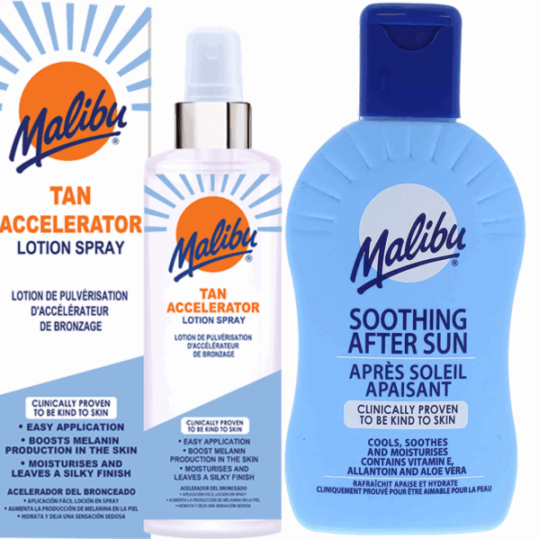 Malibu Tan Accelerator Lotion Spray 250ml + Balsam Po Opalaniu 200ml