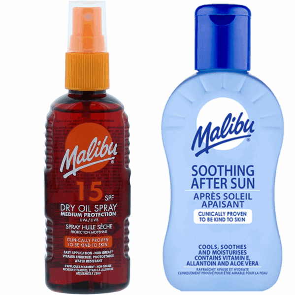 Malibu SPF15 Olejek Brązujący 100ml + Balsam Po Opalaniu 100ml